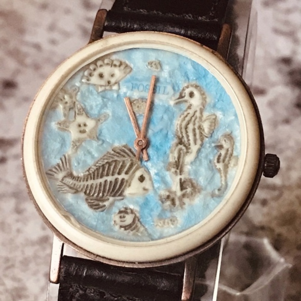 1994  RARE SEA STONE FOSSIL WATCH BW-6716 - Picture 4 of 8